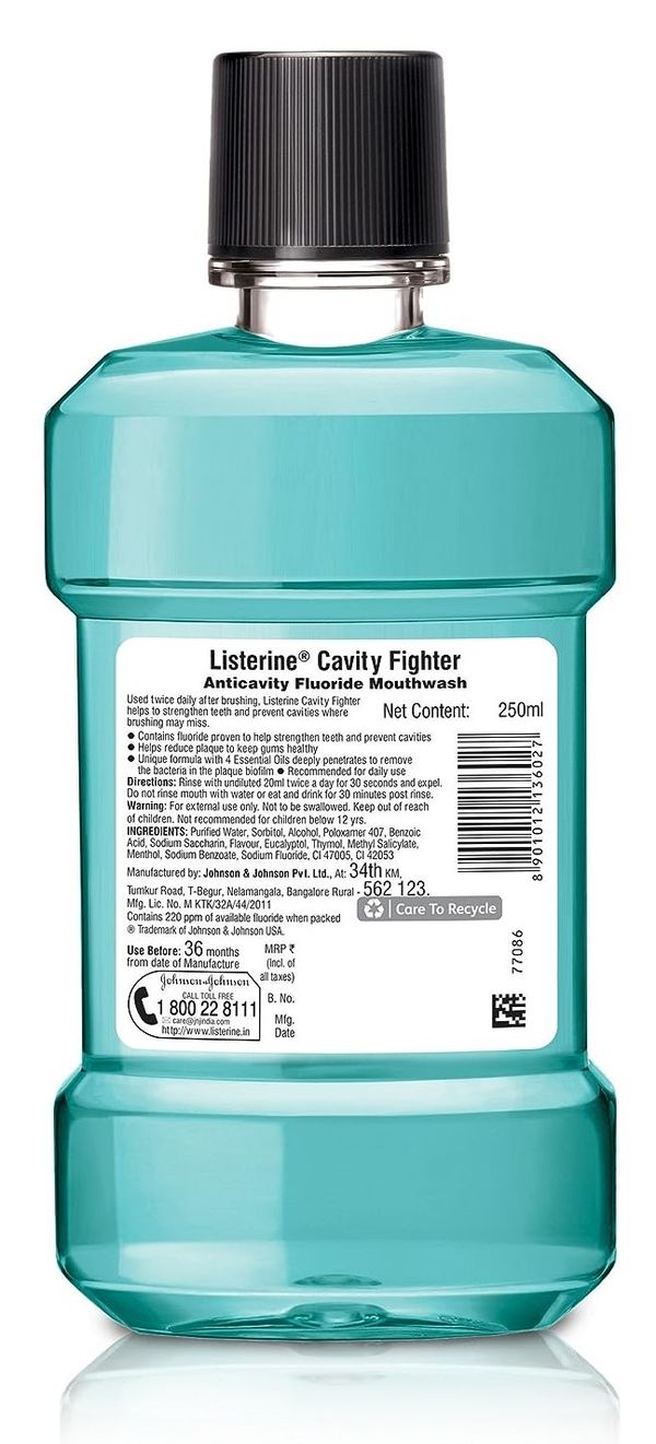 Listerine Cavity Fighter Mouthwash 250 ml Buy online at ₹200 near me
