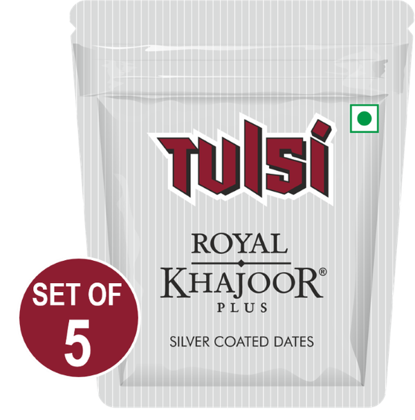 Tulsi Royal Khajoor Plus Zipper Pack | Mint Mouthfreshner Pack of 5 x ...