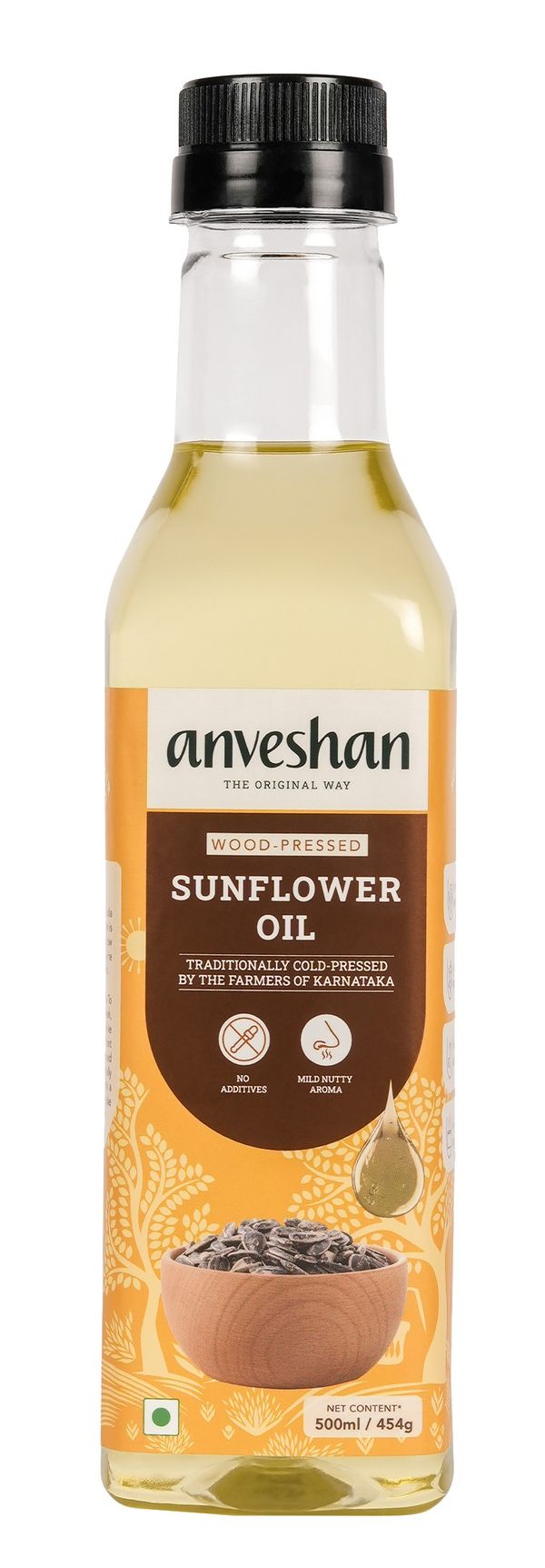 Anveshan Wood Cold Pressed Sunflower Oil 500 Ml - Buy Online At ₹183 ...