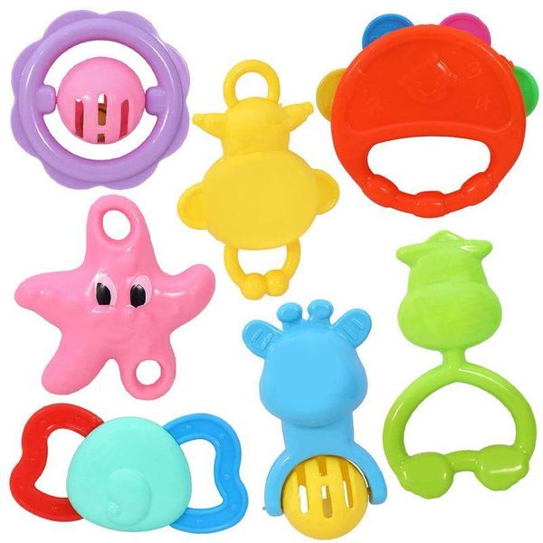 Toyshine Baby Rattle & Teether Set 7 NonToxic Toys for Newborns