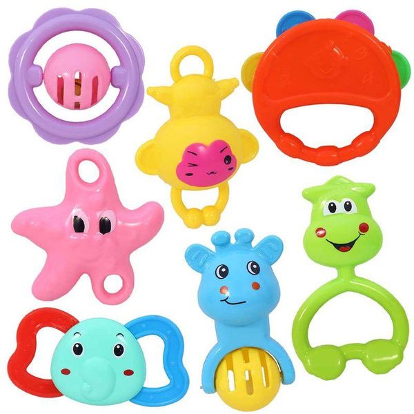 Toyshine Baby Rattle & Teether Set 7 NonToxic Toys for Newborns