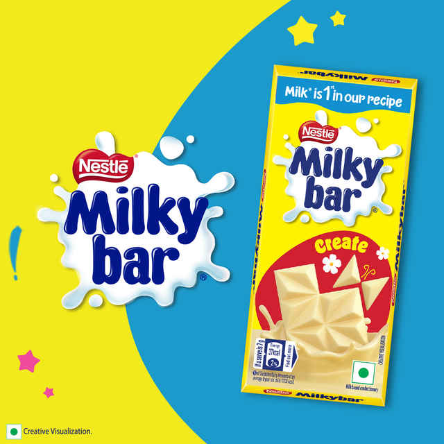 Nestle Milkybar Chocolate, Yummy Creamy Treat, Made with Milk