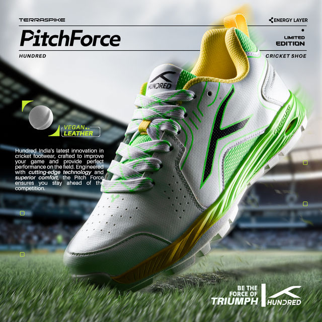 Hundred Unisex Pitch Force Limited Edition Cricket Shoes - Buy at