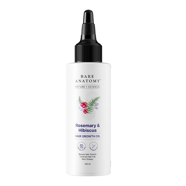 Bare Anatomy Rosemary Hibiscus Hair Growth Oil Nourishes, Strengthens