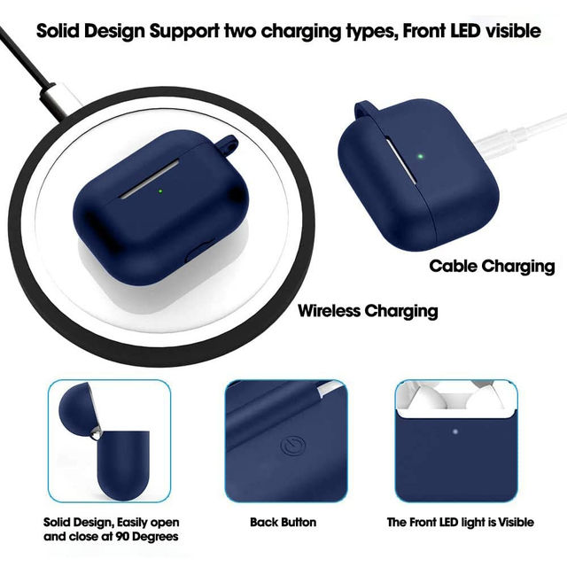 Sounce Premium Silicone Case Cover with Keychain for AirPods Pro