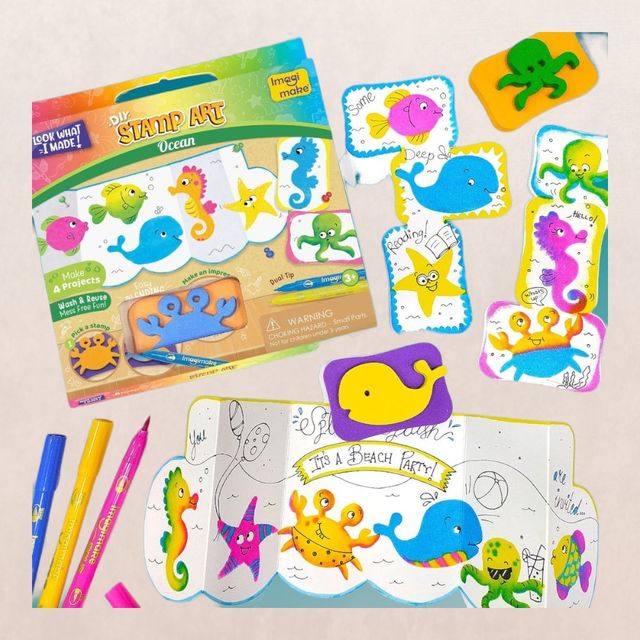 Imagimake DIY Stamp Art - Ocean | Art & Craft Toy Kit Gifting for Kids (3+ Years)