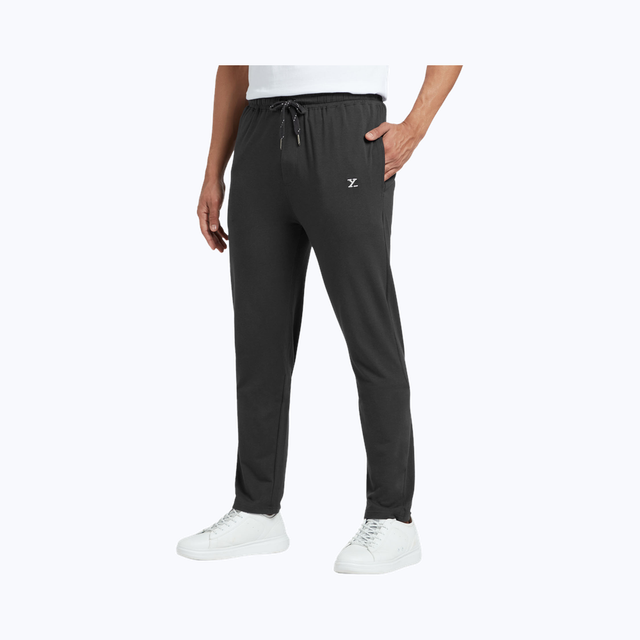 XYXX Ace IntelliSoft Cotton Modal Solid Loungewear Relaxed Fit | 2 Zipper Side pockets | Grey- XL
