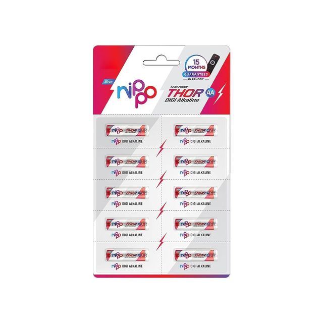 Nippo Thor Alkaline AA Batteries Pack of 10