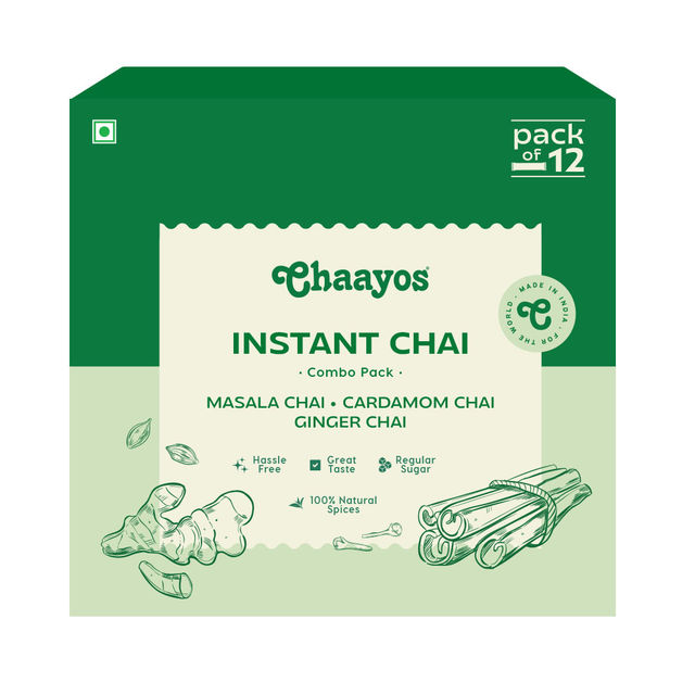 Chaayos Assorted Instant Tea Premix | Elaichi, Ginger & Masala