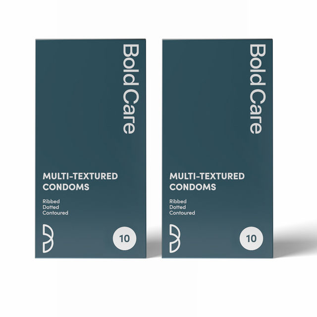 Bold Care Multi-Textured Condoms - Ribbed, Dotted, & Contoured 10 pc X 2 Combo