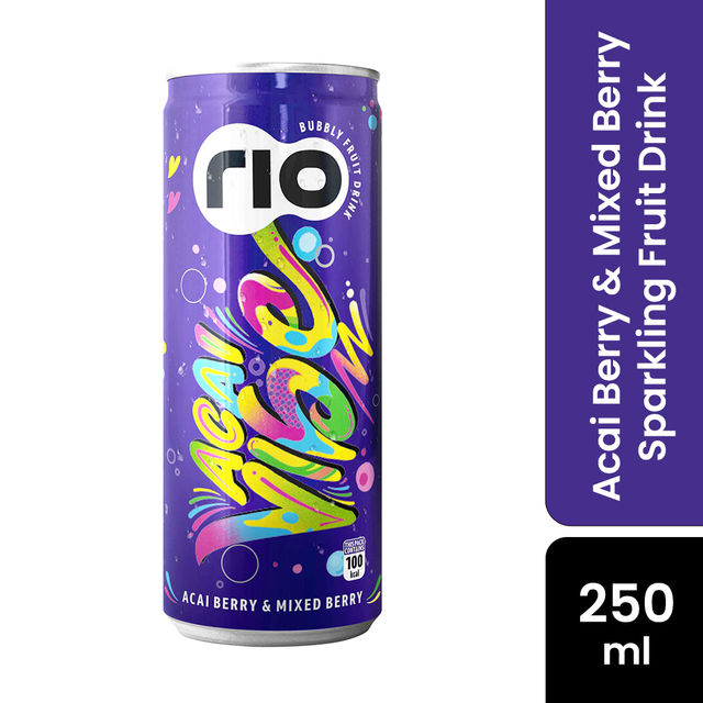 RIO Acai Berry & Mixed Berry Bubbly Fruit Drink Can