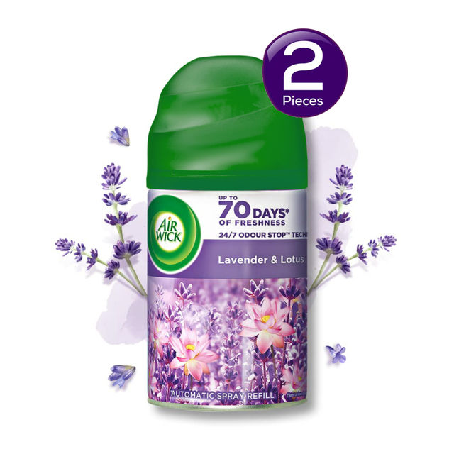 Airwick Automatic Air Freshener & Room Freshener Refill - Lavender & Lotus 250 ml Combo