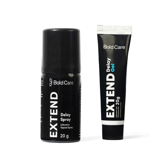 Bold Care Extend Delay Spray With Lidocaine 10% (20g) & Bold Care Extend Gel - Prilocaine & Lidocaine Gel For Longer Sex (20g) Combo