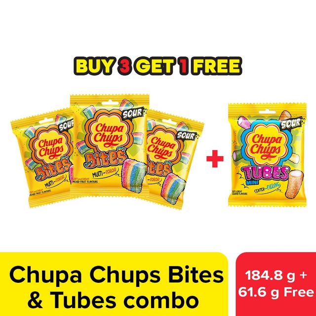Chupa Chups Assorted flavour Tubes, Jelly, B3G1
