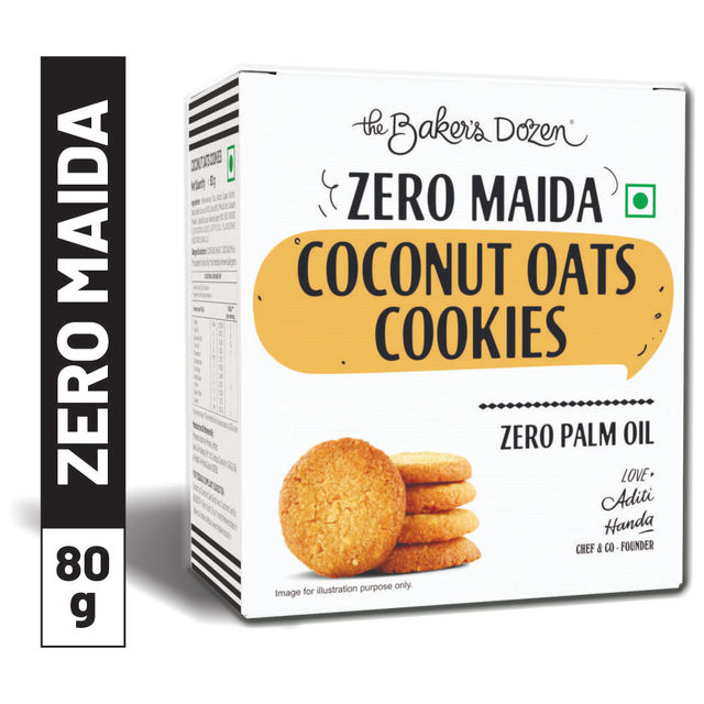 The Baker's Dozen Zero Maida Coconut Oats Cookies