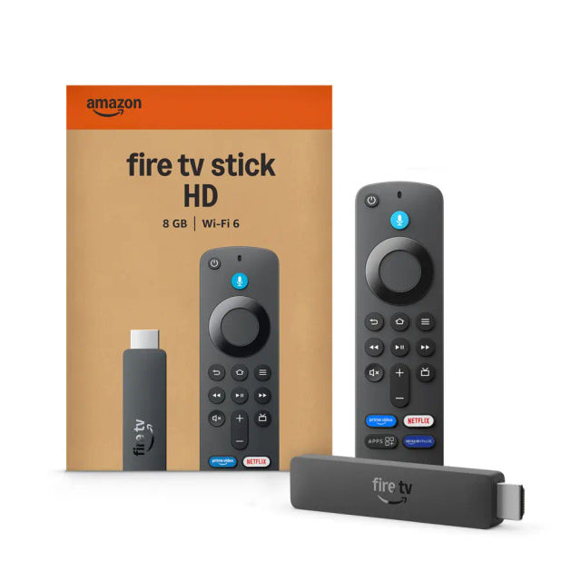 Fire TV Stick HD, 1,500+ Apps, Smart Voice Search with Alexa+