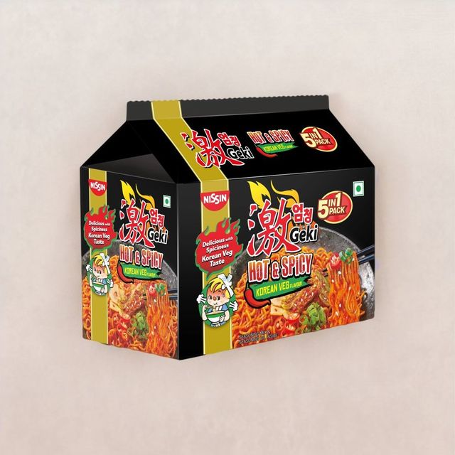 Nissin Geki Hot And Spicy Korean Veg Flavoured Ramen Instant Noodles 5 In 1 Pack Buy Online