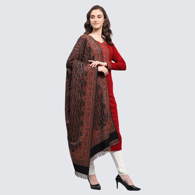Monte Carlo Womens Self Design Black Shawl - Buy at ₹809 Online