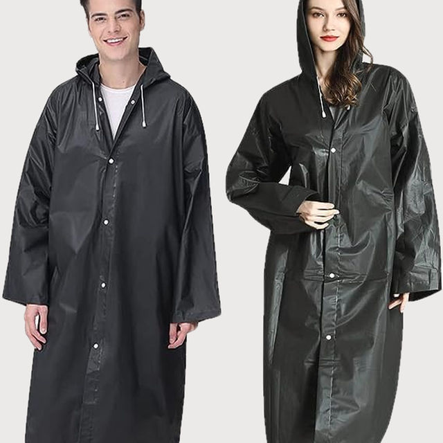 INFISPACE Adult Unisex Polyester RainCoat Poncho with Adjustable
