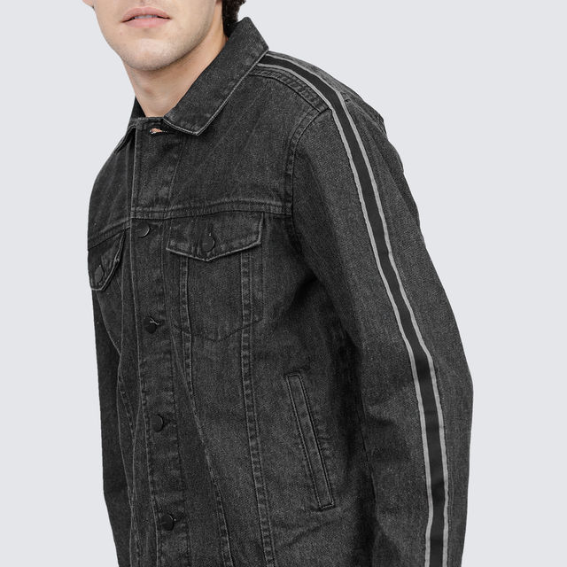 Highlander Men's Black Solid Trucker Denim Jacket - Buy at ₹943