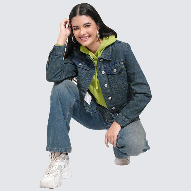 Tokyo Talkies Women's Solid Denim Jacket - Buy at ₹799 Online