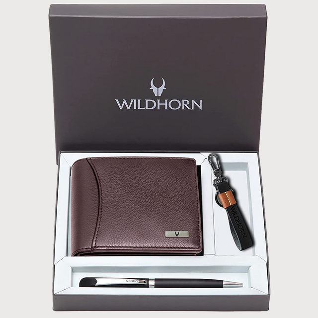 Wildhorn Men's Solid Genuine Leather Gift Set - Buy at ₹729