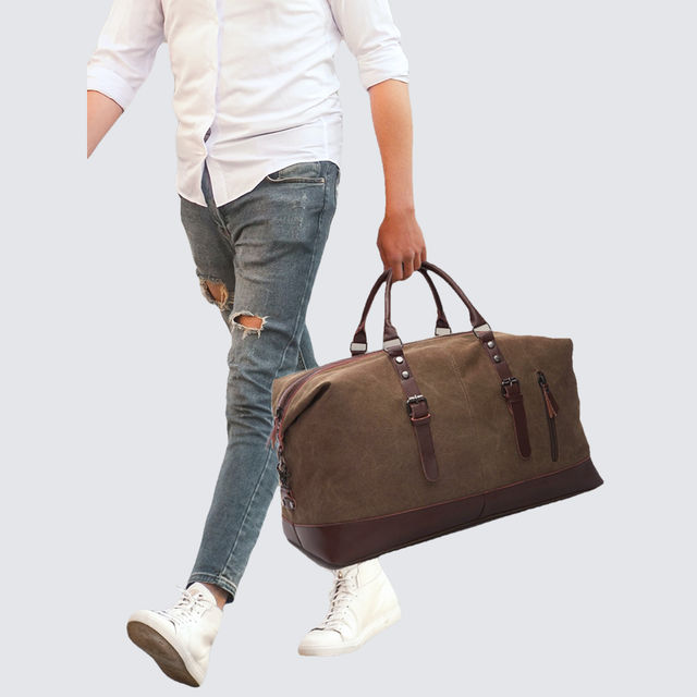 Fur Jaden Brown 36 L Water Resistant Canvas Weekender Travel