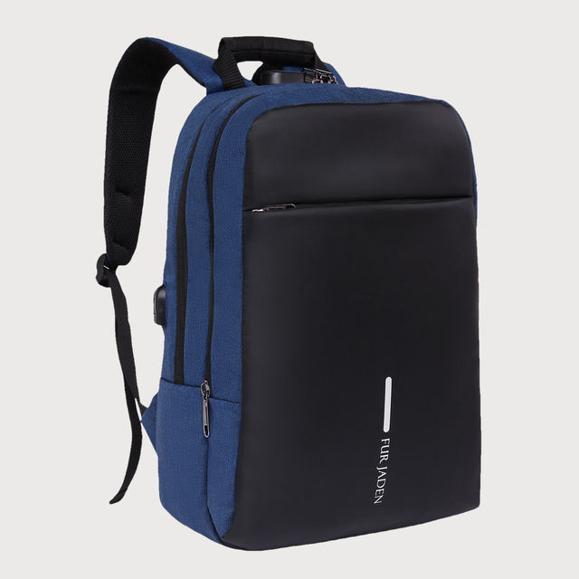 Fur Jaden 22 L Navy Anti-Theft Backpack with USB Port and Number