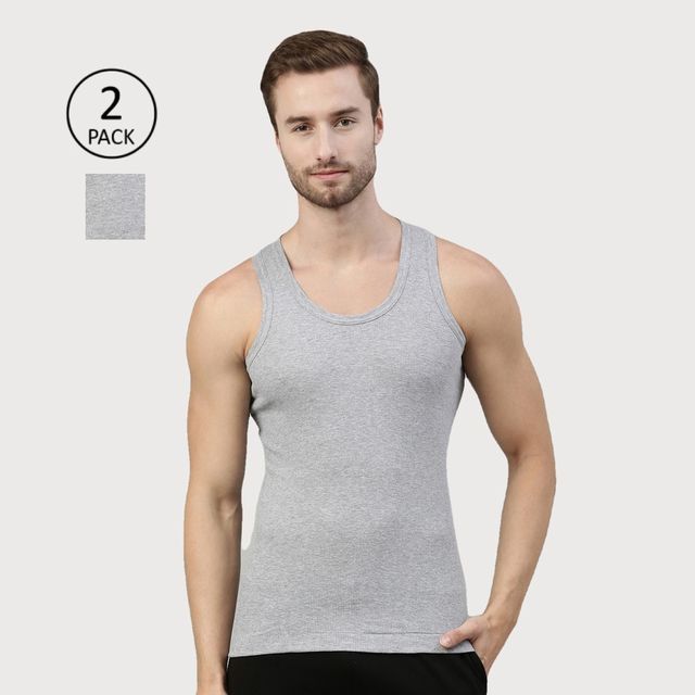 Dixcy Scott Men's Solid 100% Combed Cotton Round Neck Sleeveless