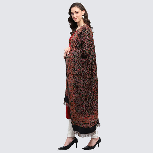 Monte Carlo Womens Self Design Black Shawl - Buy at ₹809 Online
