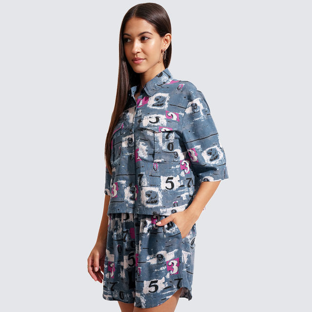 Tokyo Talkies Women's Printed Shirt And Shorts Co - Ord Set - Buy