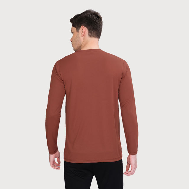 Technosport Men's Poly Solid Slim Fit Round Neck Full Sleeve