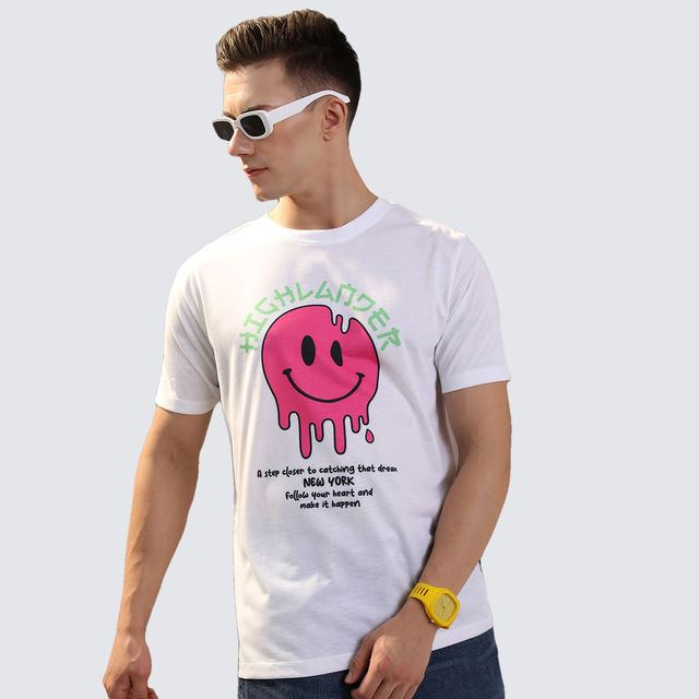Highlander Men's Graphic Printed Slim Fit T-Shirt - Buy at ₹350