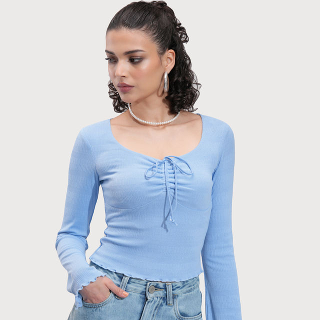 Tokyo Talkies Women's Solid Regular Top - Buy at ₹345 Online