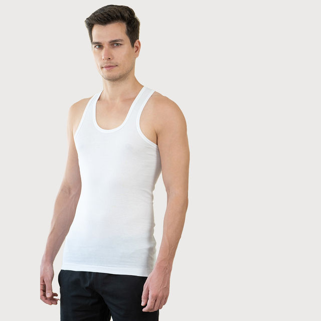 Lux Cozi Mexx Pure Cotton Round Neck Ribbed Vest - Buy at ₹420
