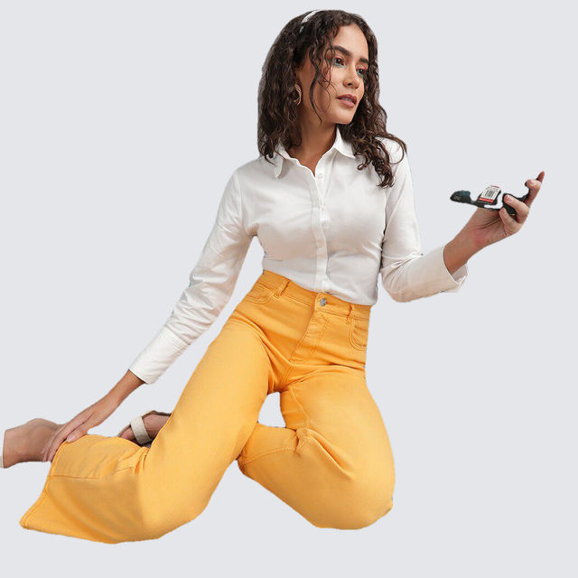 Freehand Women's Overdyed Wide Leg Denim Jeans - Buy at ₹2749