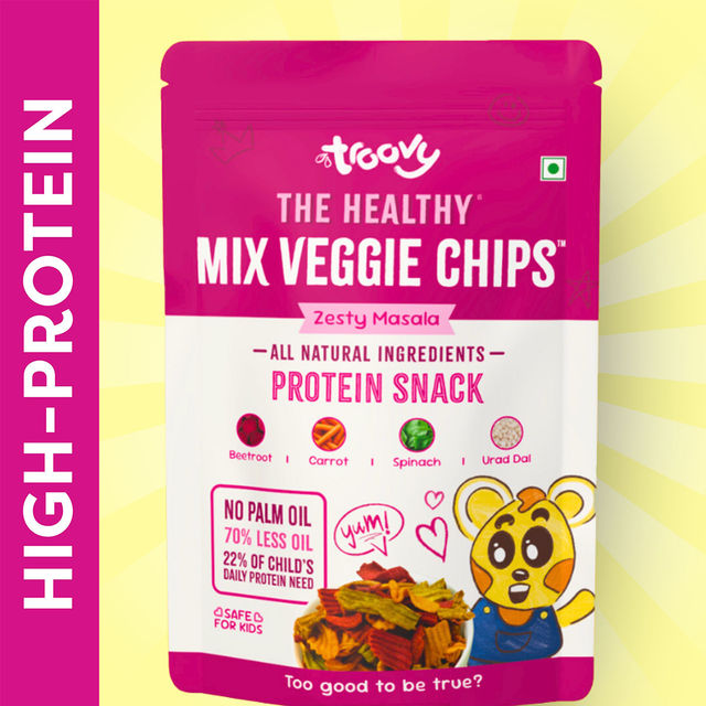 Troovy Healthy High Protein Mix Veggie Chips (No Palm Oil, No Chemicals)