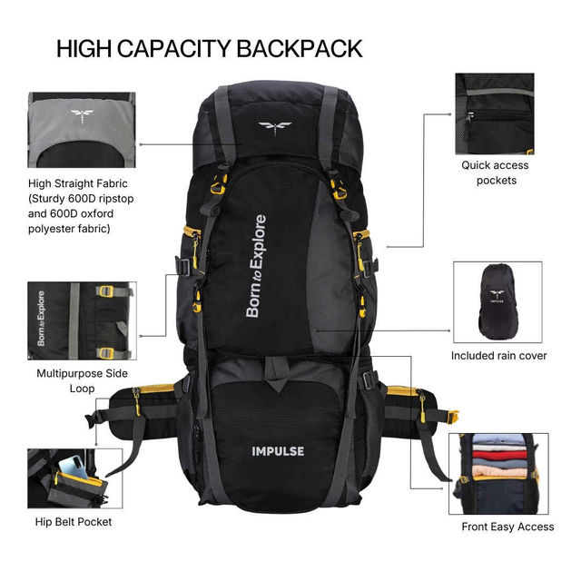 80 l frame backpack with/ hip belt and rain cover Apex - Hiking With a removable rain cover. Trailmaster 80L Backpack for Hiking