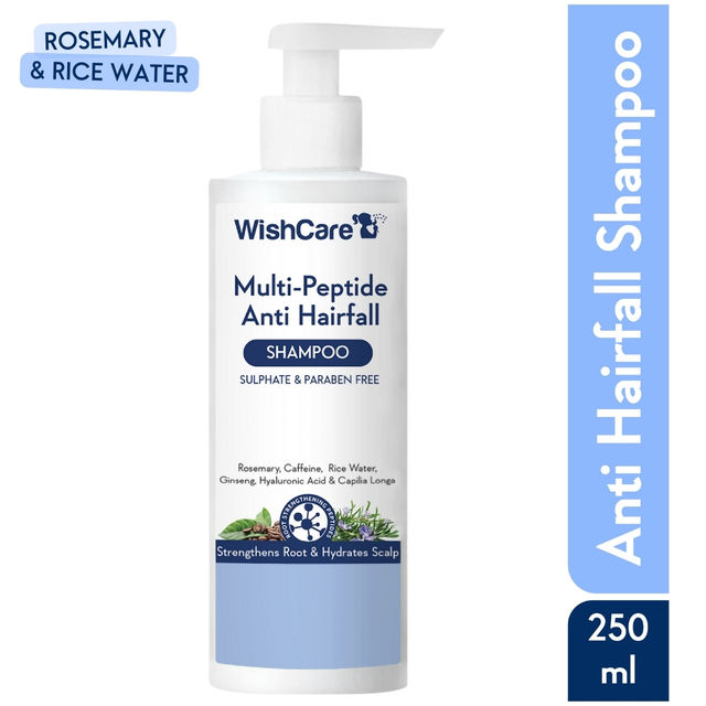 Wishcare Multi Peptide Rice Water Anti Hairfall Shampoo - Rosemary, Capilia Longa, Ha & Caffeine