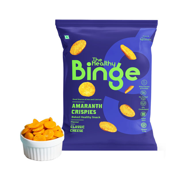The Healthy Binge Millet Baked Chips- Classic Cheese- Protein Rich