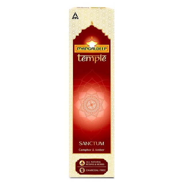 Mangaldeep Temple Sanctum - With Camphor & Amber Infused Fragrances - Hand Rolled Premum Incense