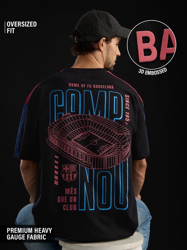 The Souled Store Men's FCB Camp Nou Oversized T-shirt - Buy at