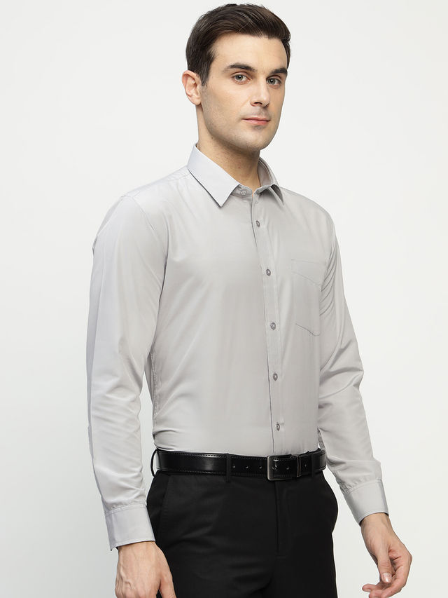 English Navy Men's Polycotton Solid Slim Fit Formal Shirt - Buy at