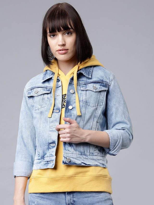 Tokyo Talkies Women's Solid Denim Jacket - Buy at ₹1343 Online