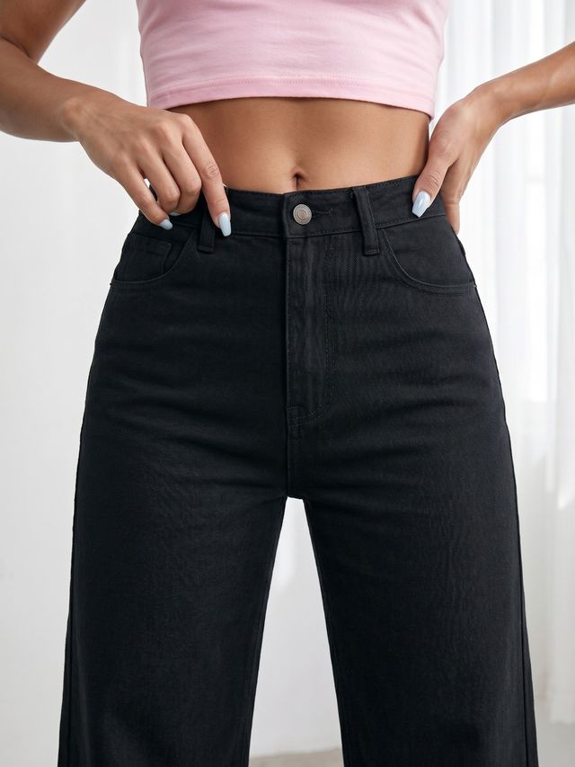 Aadvi Fashion Women's Jean Wide-Leg High-Rise Stretchable Jeans