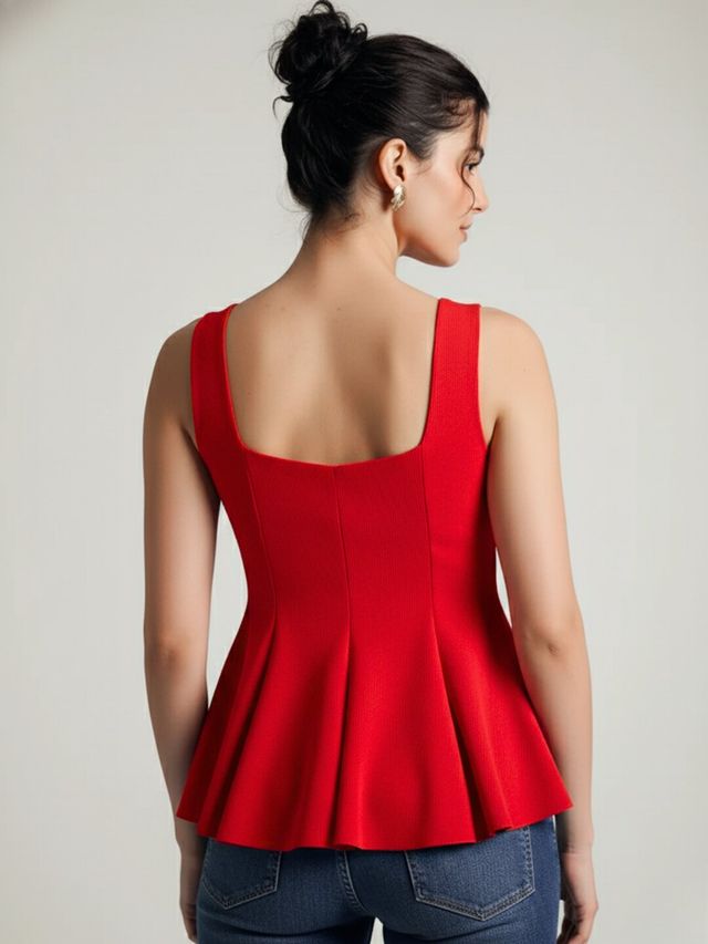 Uptownie Women's Stretchable Ribbed Peplum Top - Buy at ₹715