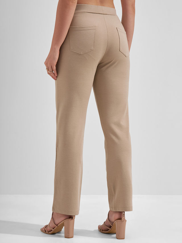 パンツ W_tokyo Tpolyester pants. ovy Tokyo Talkies Women Solid Slim Fit Mid Rise Boot Cut Trouser - Buy