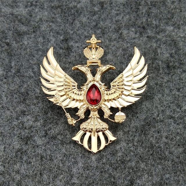 Yellow Chimes Men Gold-Plated Crystal Studded Eagle Brooch - Buy