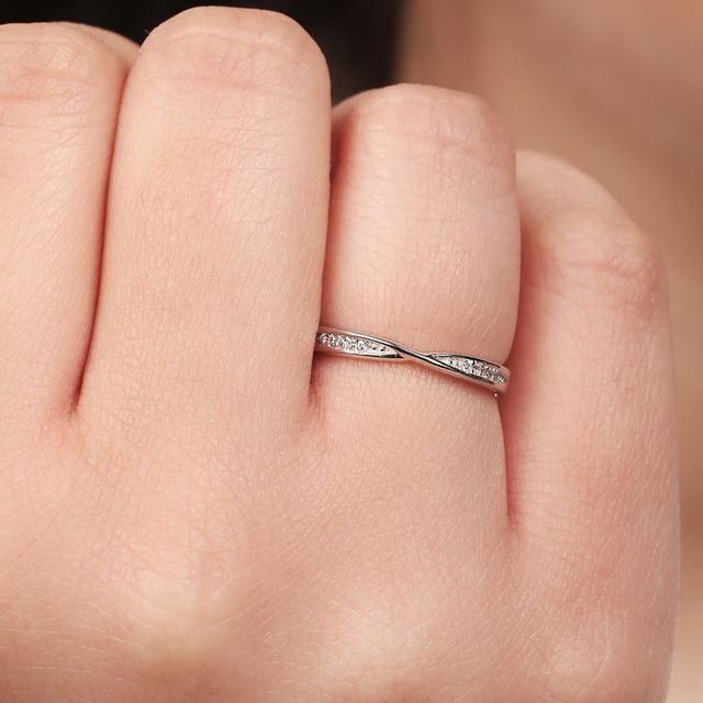 Zavya One line CZ Rhodium Plated 925 Sterling Silver Ring - Buy at