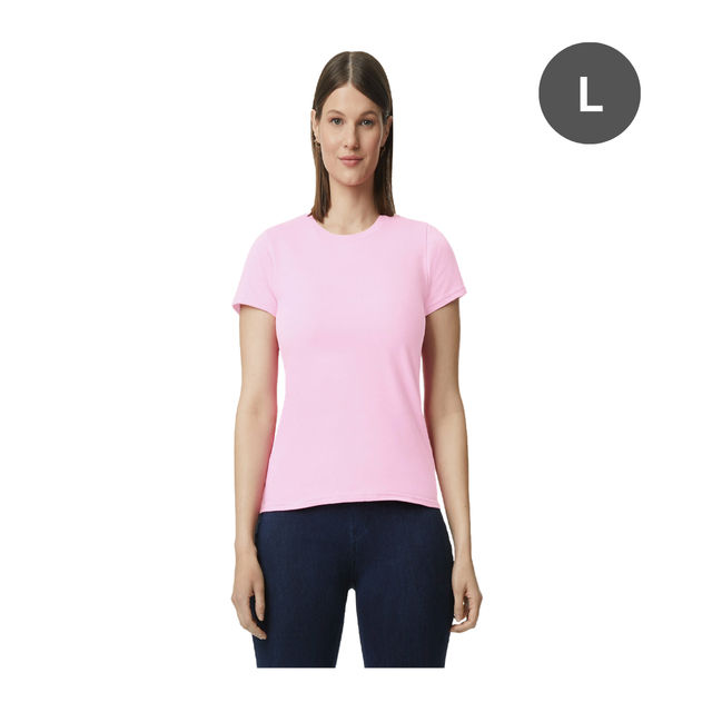 Gildan Women Cotton Solid Women's T-Shirt - L | Light Pink
